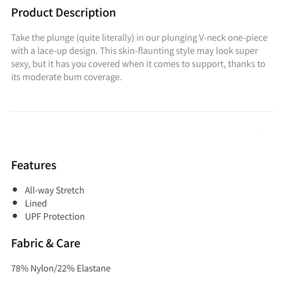 Fabletics plunging V-neck lace-up swimsuit - Picture 6 of 7